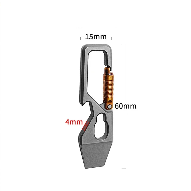 Roestvrijstalen mini koevoet sleutelhangerhanger, multifunctionele flesopener voor buiten, draagbaar EDC-gereedschap