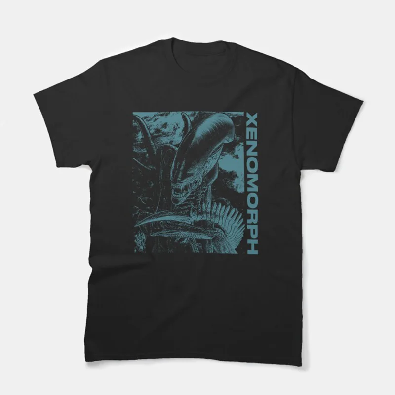 Xenomorph Space Scary film Alien Weyland-Yutani horror movie sci-fi Aliens 100% cotton printed t shirt plus size men's clothing