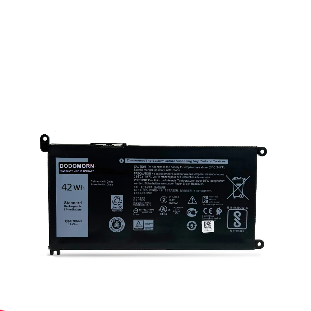 Nouvelle batterie d'ordinateur portable YRDD6 pour Dell Inspiron 15 3000 3493 3582 3583 3593 série haute qualité 11.4V 42WH livraison rapide 1VX1H VM732
