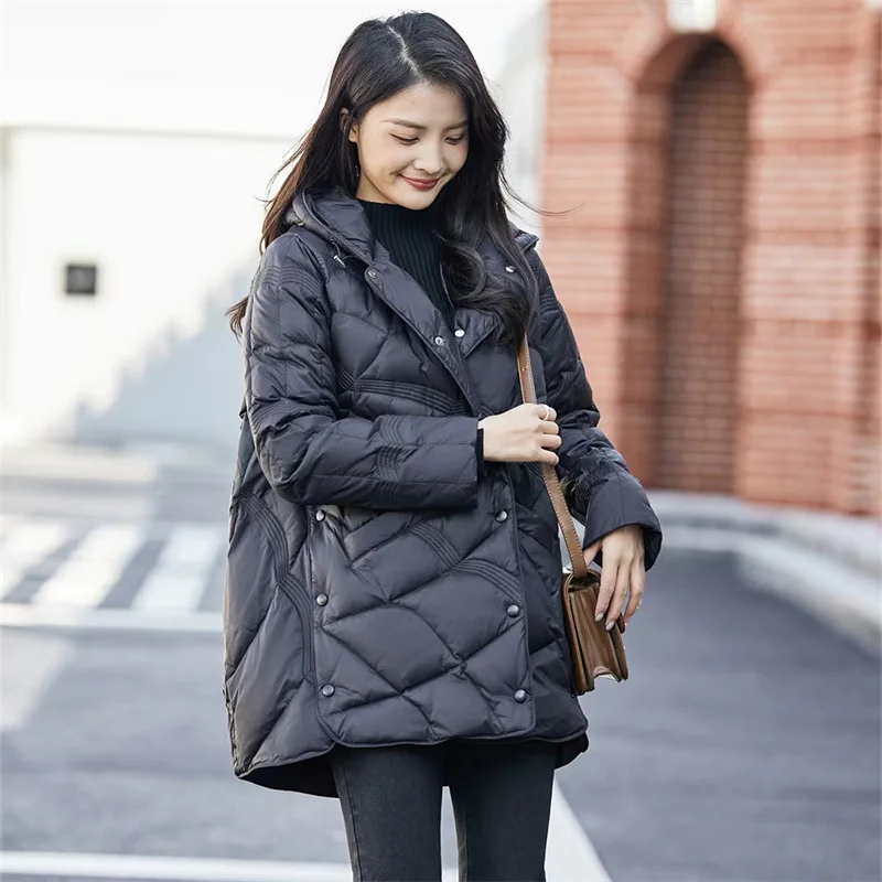 Female Parka New Winter Coats Women 90％ Duck Down Coat Ultra Light Puffer Feather Jacket Hooded Autumn Warm Casual Lightweight