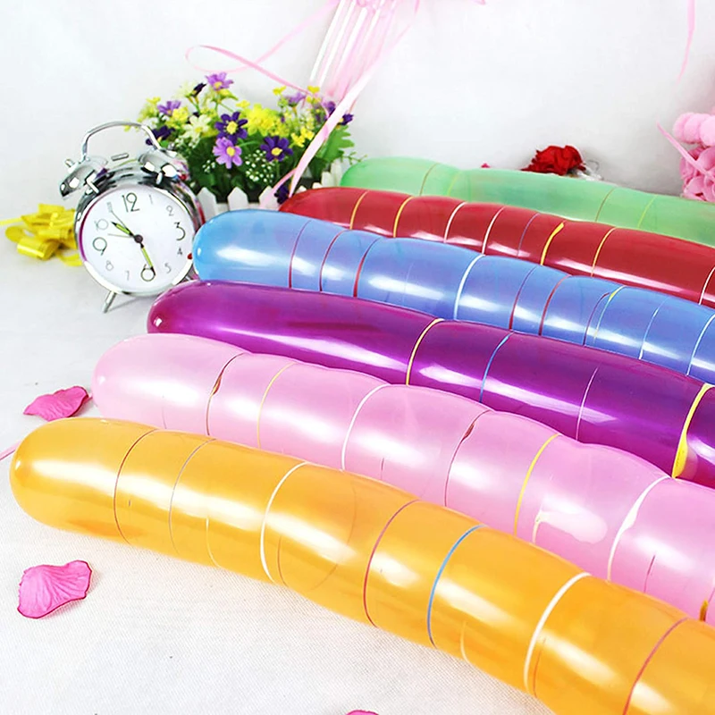 50/100 stücke Gemischte Farbe Lange Latex Rakete Ballon mit Pumpe Fliegen Quietschen Geburtstag Party Dekoration Outdoor Ballon TMZ – Detail 8