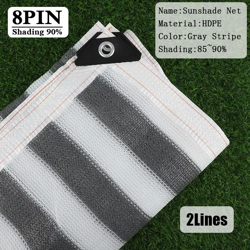 Filet pare-soleil à rayures grises pour clôture, filet de protection contre le soleil d'extérieur, a