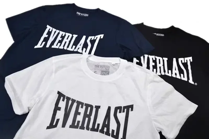 American Single Boxing Sports EVERLAST Men\'s Loose Casual Short-sleeved Trend T-shirt Letter Printing Youth Summer T-shirt