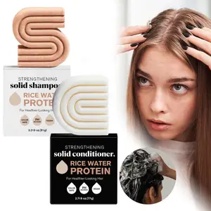 Sabun Batang Sampo Beras Sabun Air Beras Organik Alami Batang Sampo untuk Pertumbuhan Rambut Batang Kondisioner untuk Memperkuat Rambut 8 sampo mini penjualan terbaik - №