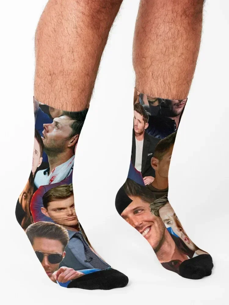 Jensen Ackles Photo Collage Socks warm winter Running winter gifts moving stockings Ladies Socks Men's