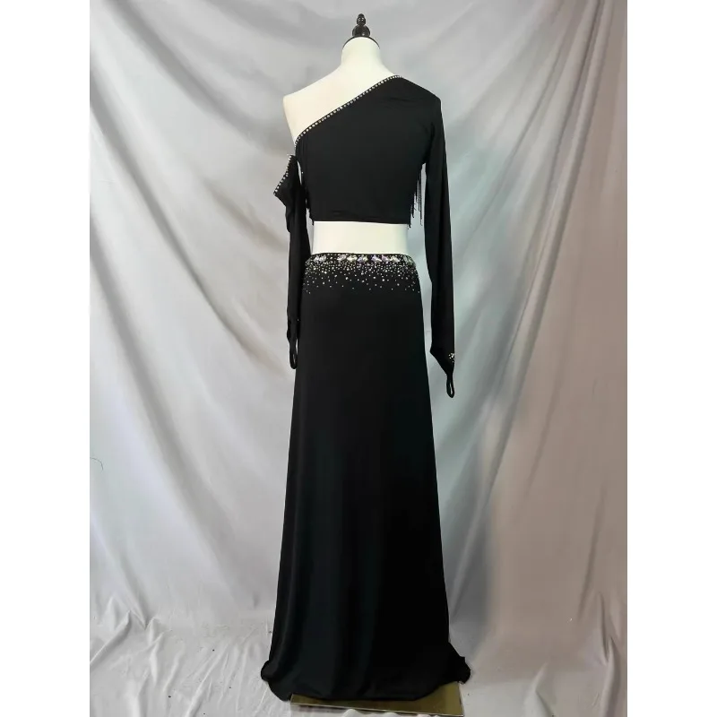 Dostosowany kostium do tańca brzucha 2025 Nowy luksusowy błyszczący kostium do tańca brzucha zestaw znanej nauczycielki Bellydance Skirt