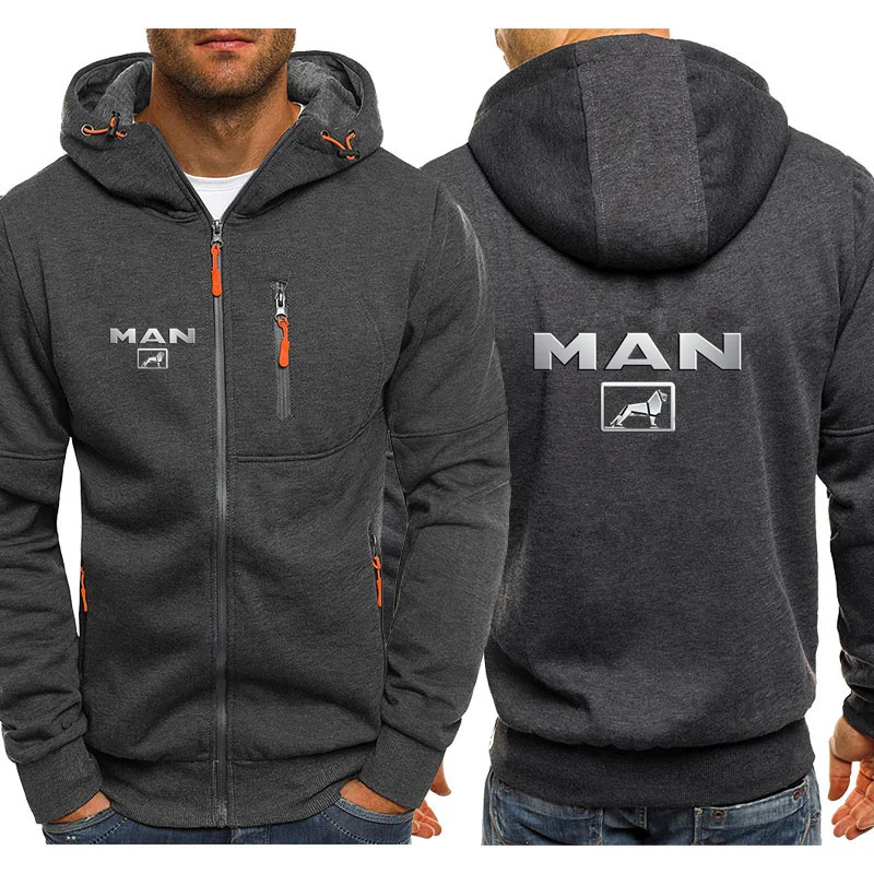 2023 New Spring Autumn MAN Truck Logo Hoodied Men's Fashion Long Sleeve Zipper Cotton Hip-Hop Harajuku Hoody Casual Jacket