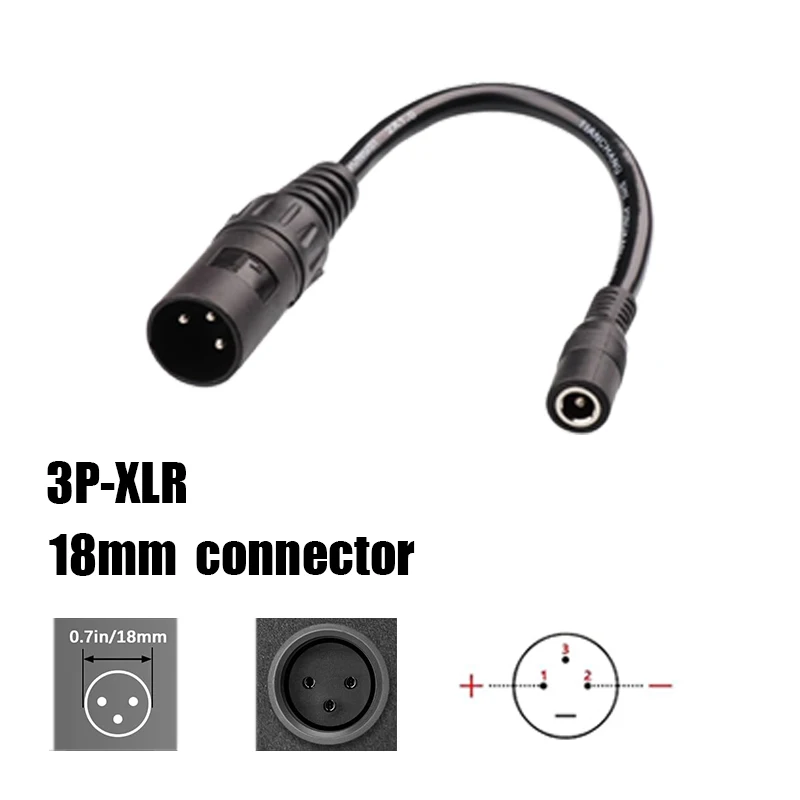 DC to XLR 3 핀 커넥터 케이블, DC5.5MM 충전기용