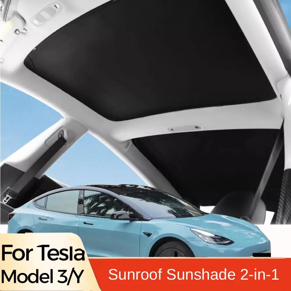 For Tesla Glass Roof Sunshade for Model 3 Highhland 2024 Front Rear Glass Roof Sunroof UV Rays Protection Heat Insulation Roof