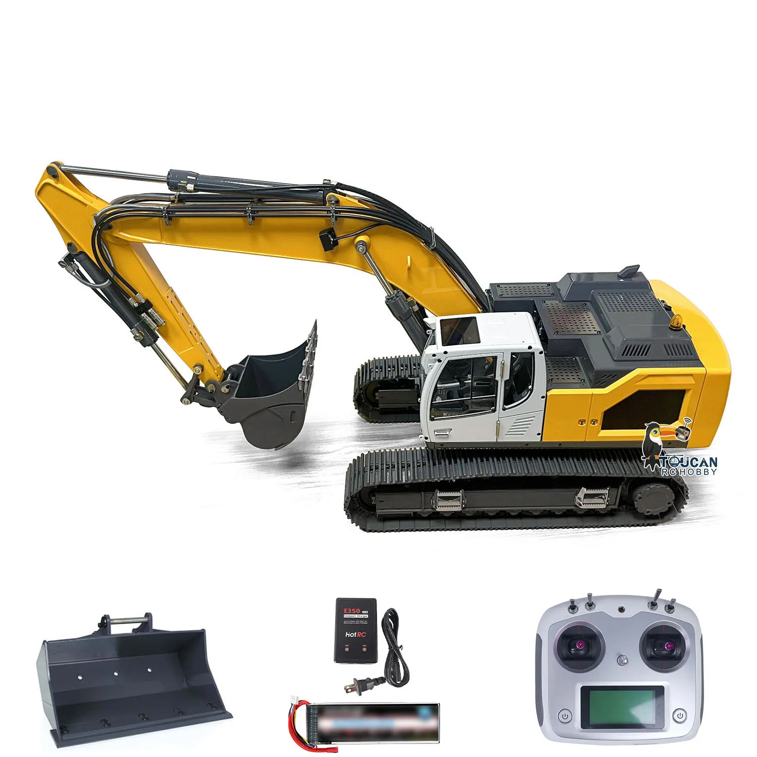 

US Stock 1/14 XDRC 945 Hydraulic RC Excavator RTR Radio Control Construction Truck Rotating Light Finished Electric Car Model
