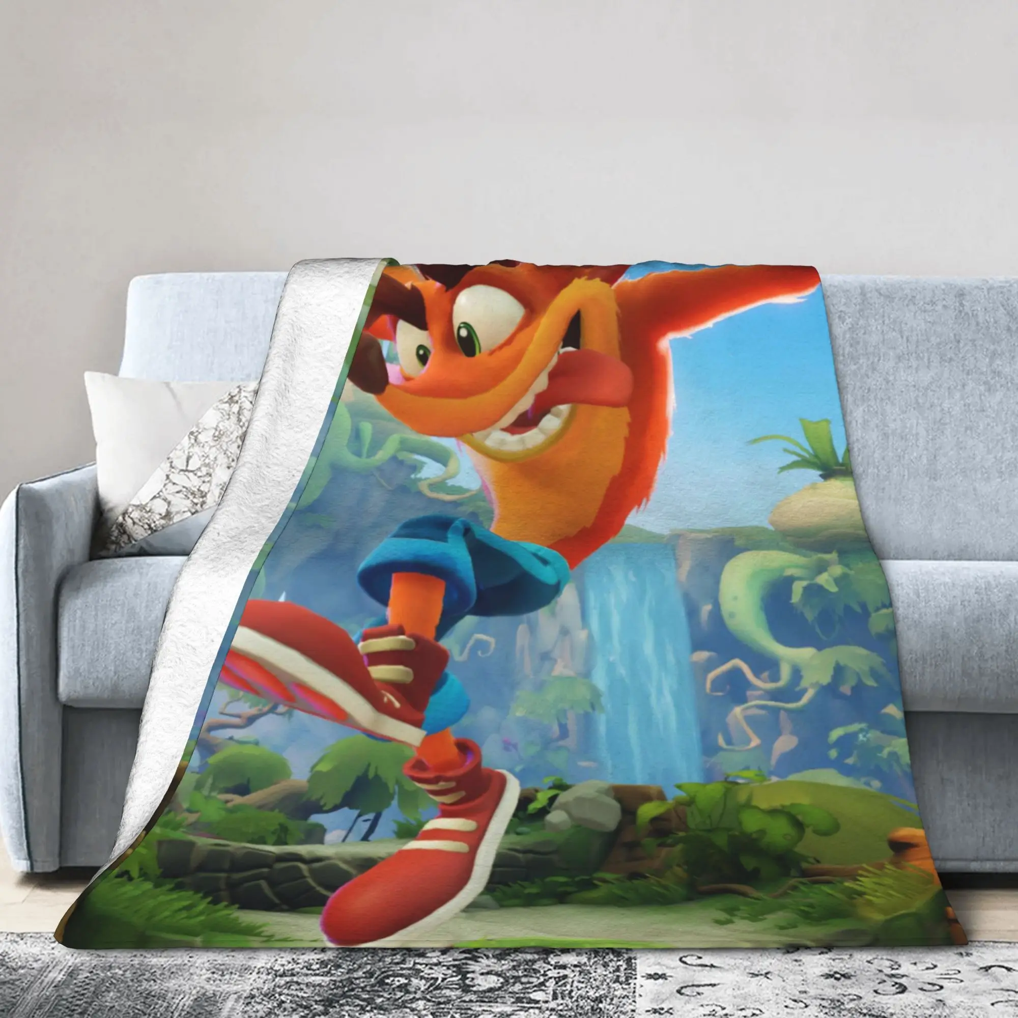Crashed Game Bandicoots Blankets Coral Fleece Plush Spring/Autumn  Multi-function Throw Blankets for Home Travel Bedspread