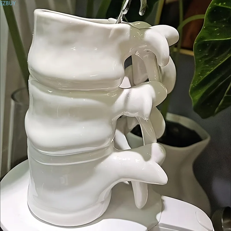 Anatomical Spine Shaped Ceramic Mug 3D Vertebrae Skeleton Cup Novelty Medical Gift for Doctor Nurse Anatomy Enthusiasts Vase