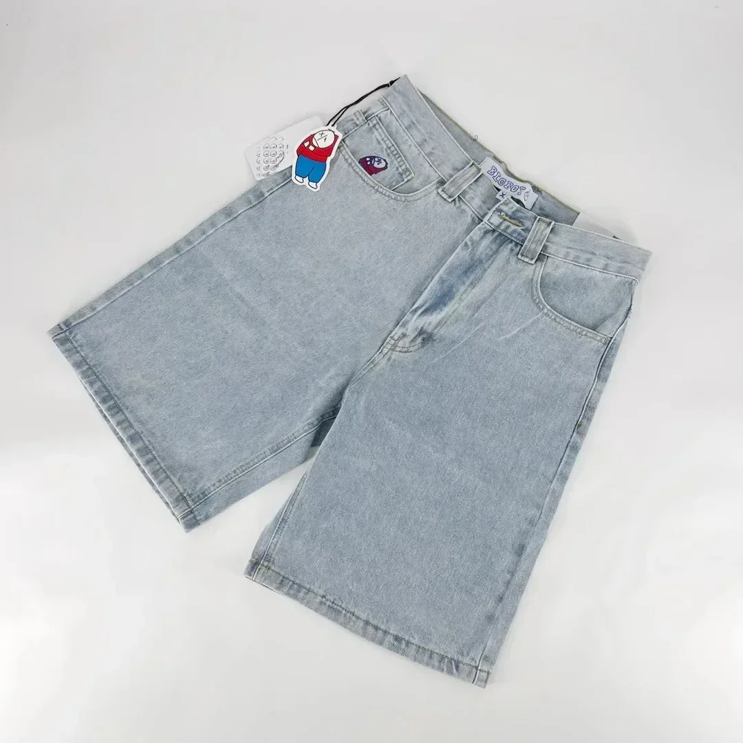 Pantalones cortos Y2K Harajuku Polar para niño grande, pantalón gótico de Hip Hop, bordado gráfico de dibujos animados, pantalones cortos de