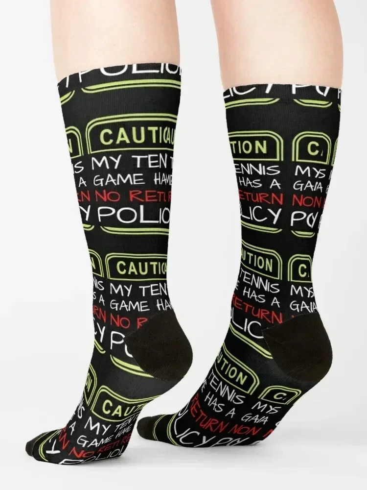 Funny tennis quote - my tennis game has a no return policy Socks cycling Soccer Toe sports cool Men's Socks Women's