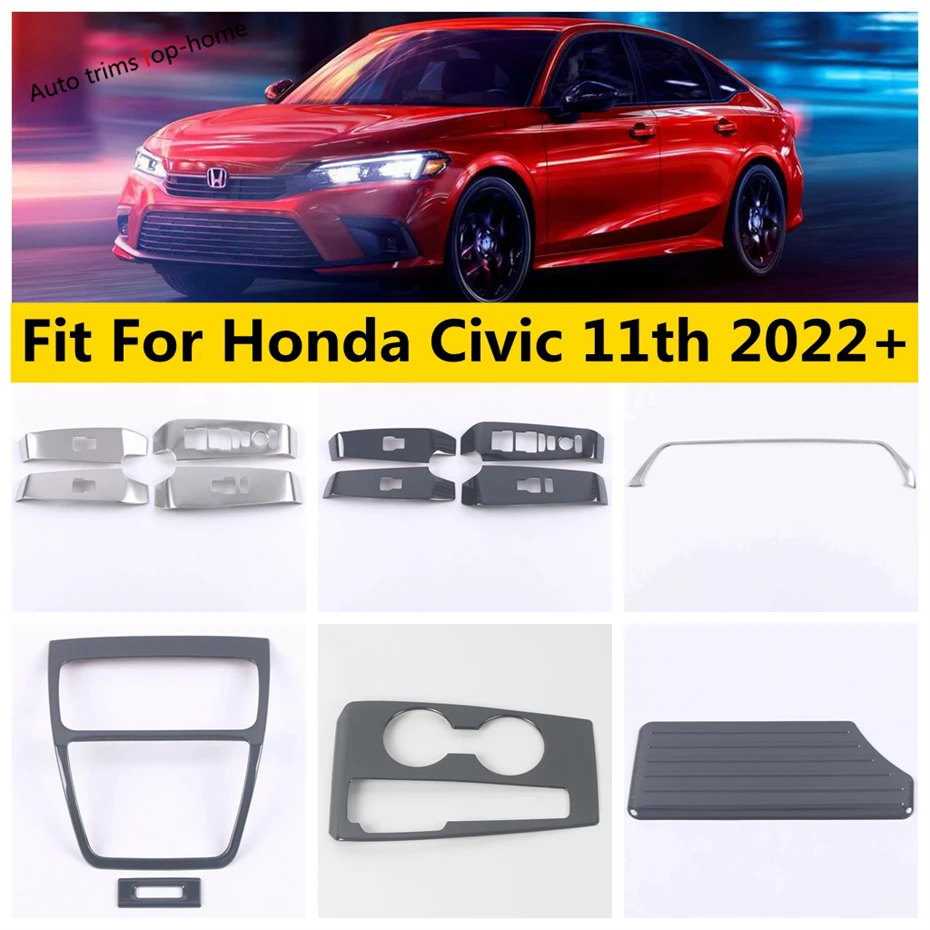 

Rest Pedal Gear Shift Panel Dashboard Air Vent Strips Window Lift Cover Trim For Honda Civic 11th 2022 2023 2024 Car Accessories