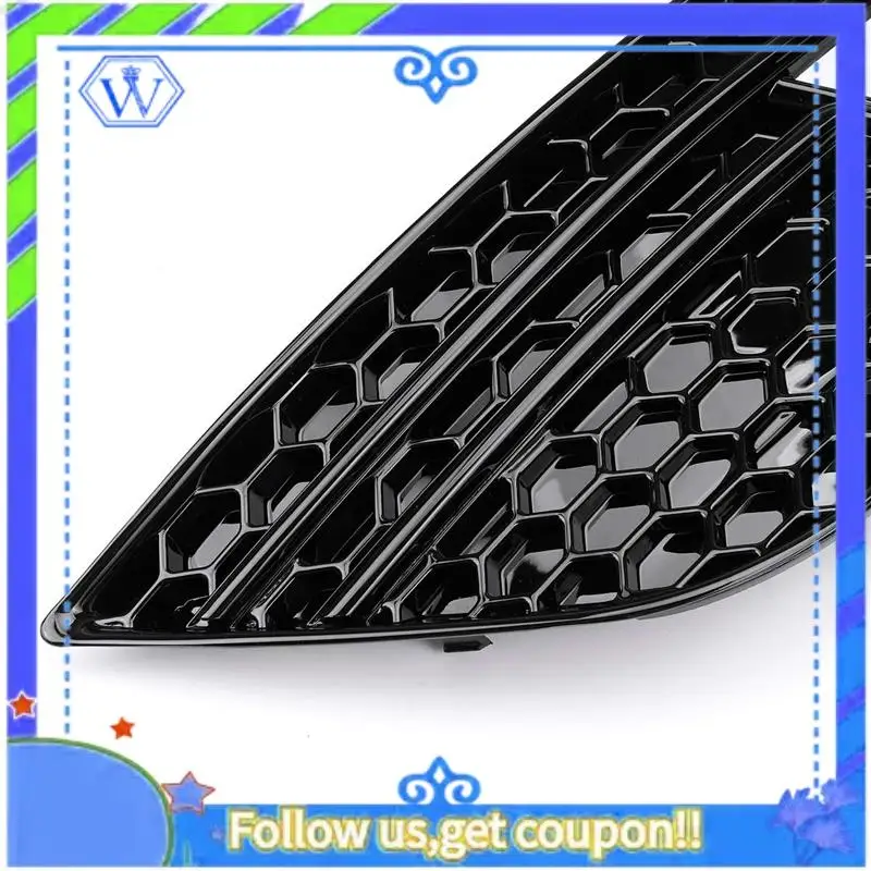 

M46K-Front Bumper Honeycomb Grill Fog Light Cover For 2013-2016 A4 B8.5 S-Line S4 Black 8K0807681 8K0807682 Parts