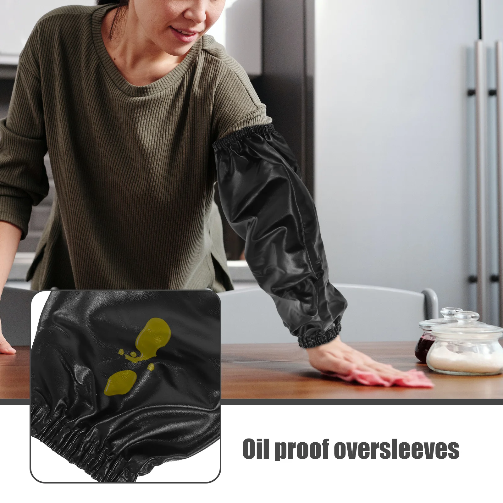 Cuff Protective Sleeves Man Cooking Pu over Arm for Cleaning Working Oversleeves