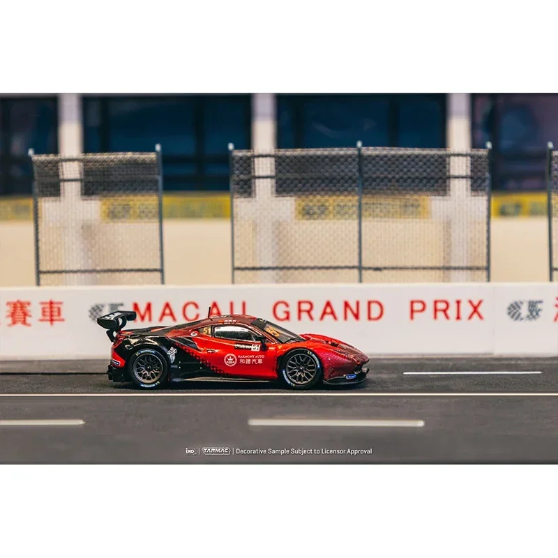 TW In Stock 1:64 Ferrari 488 GT3 Macau GT Cup 2022 Harmony Racing Diecast Car Model Collection Toys Tarmac Works