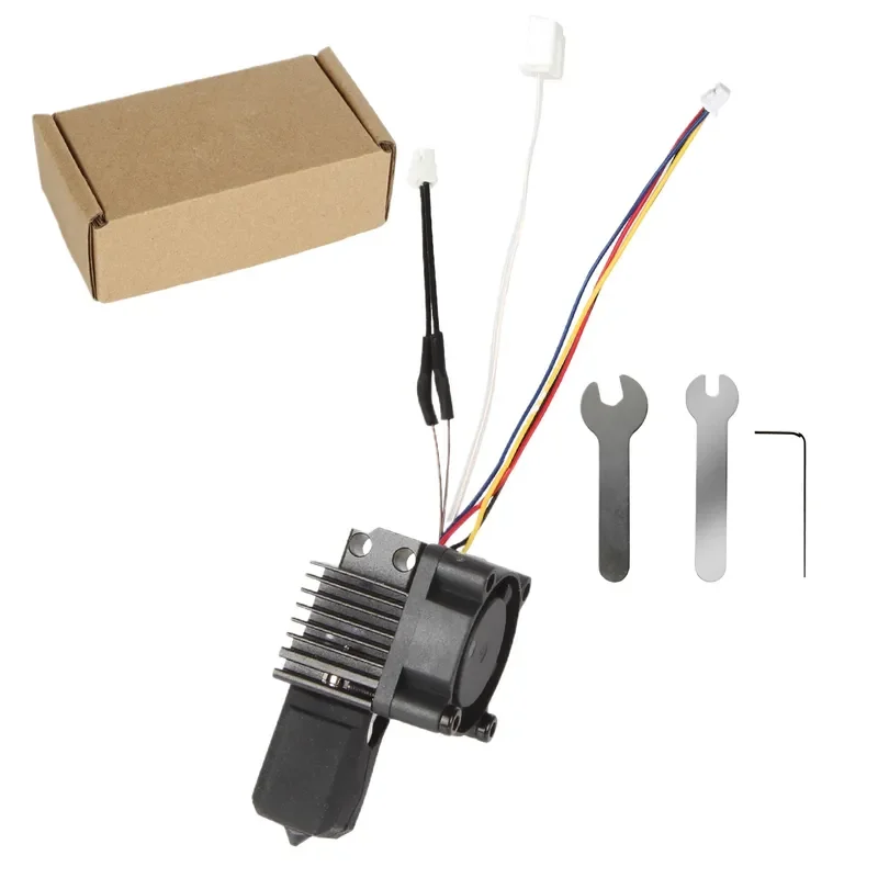 3D Printer Hotend Kit with Ceramic Heater Nozzle Fan Silicone Sleeve and Fixed Buckle for Temperature Measurement Compatible