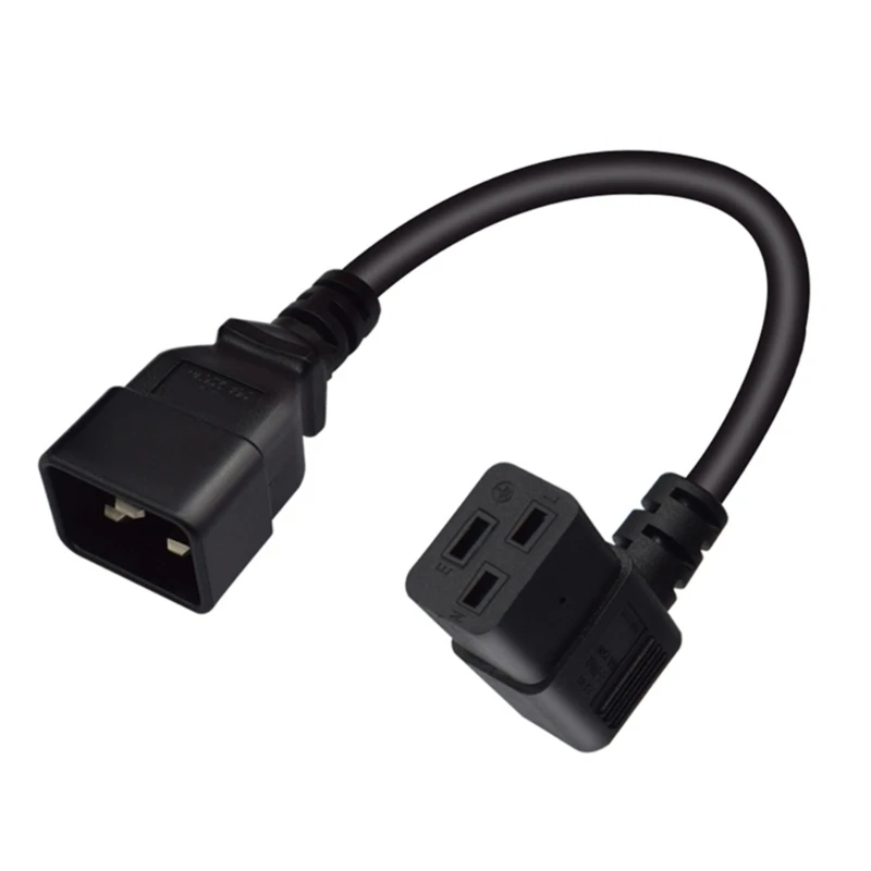 Efficient 16A 250V Power Cord Right Angle IEC320 C19 to C20 Power Cable for UPS Power Supplies 3x1.55mm² Power Wire