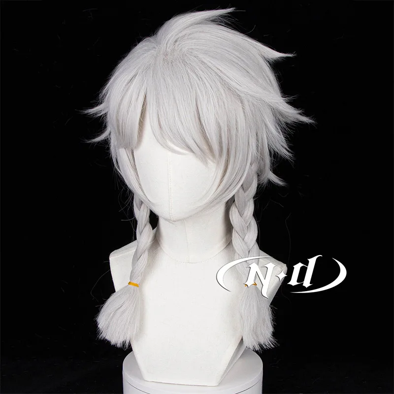 شعر مستعار أبيض تنكري لحفلة الهالوين ، شعر مستعار تأثيري ، حفلات هوية ، هزلية ، إيلي ، صراف الحظ