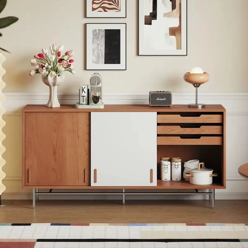d1 antique solid wood dining side retro living room side cabinet dining room multi-functional storage locker