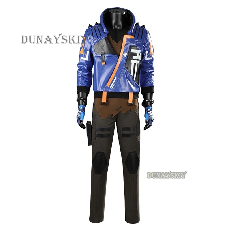 

Valorant Yoru Cosplay Costume Jacket Pants Full Set Mask Men Disguise Halloween Carnival Role Party Suit