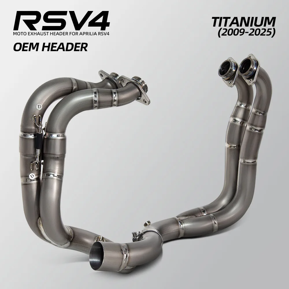 For Aprilia RSV4 RSV 4 09-25 Racing Line Exhaust Front Pipe Fit Original Muffler Motorcycle Escape Modify Titanium Header Tube