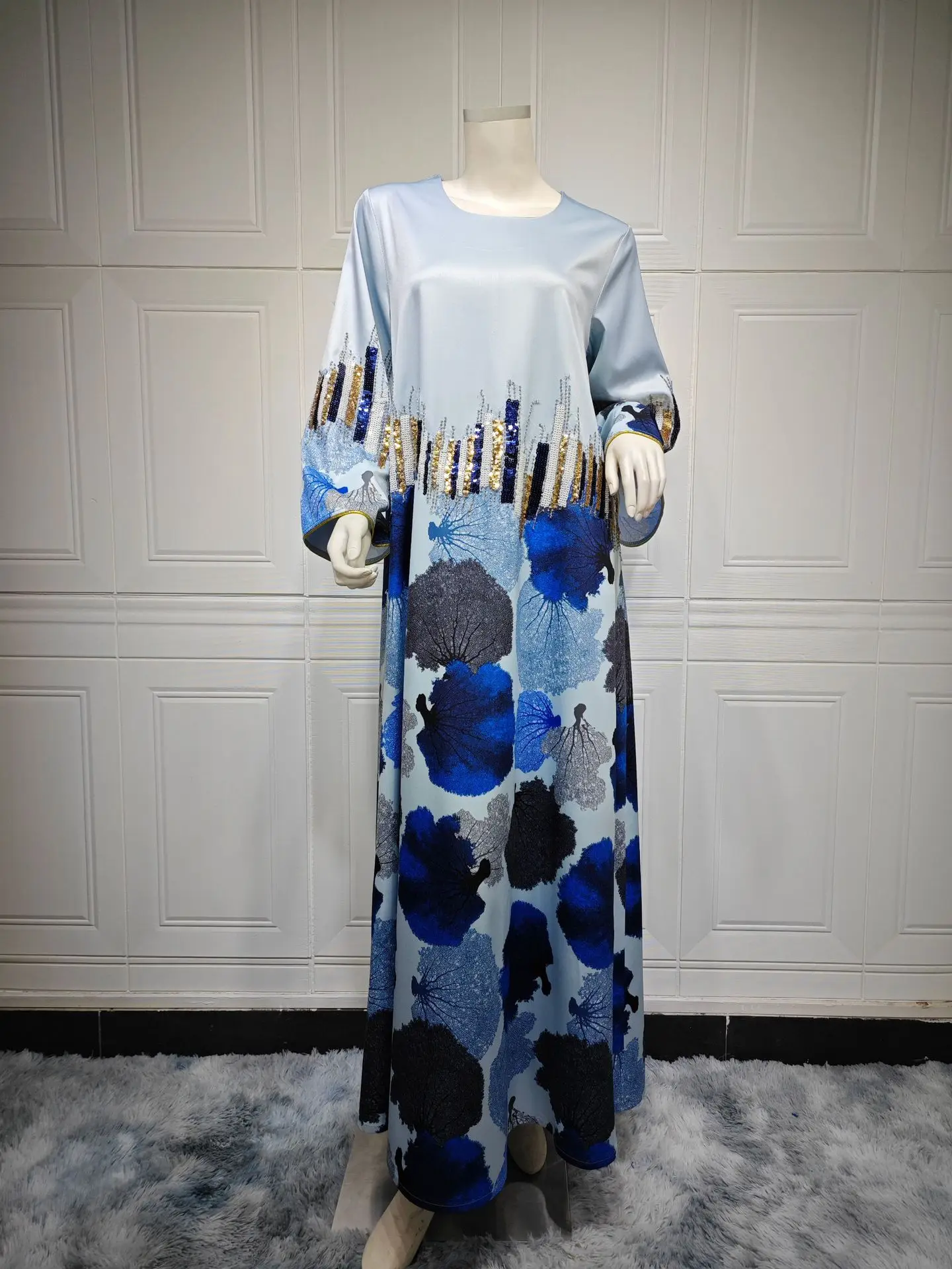 Robe longue à paillettes pour femmes musulmanes, vêtements islamiques turcs et africains, kebaya, uni, arabe, saoudien, Galabia, Eid, nouvelle collection 2024