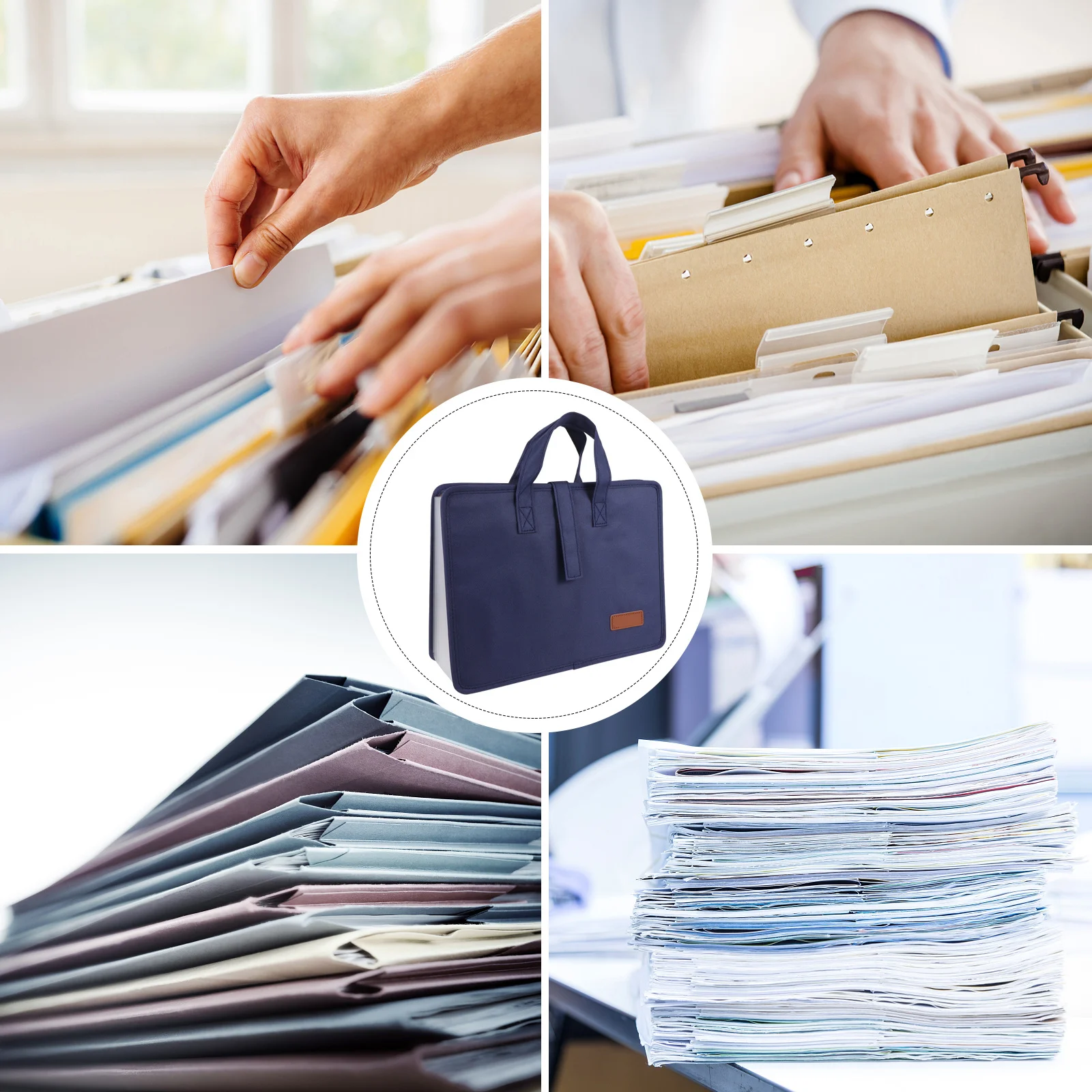 

Expanding File Folder Document Organizer 13 Pockets Portable Handle Accordion Folder Document Storage Bag A4 Paper Storage