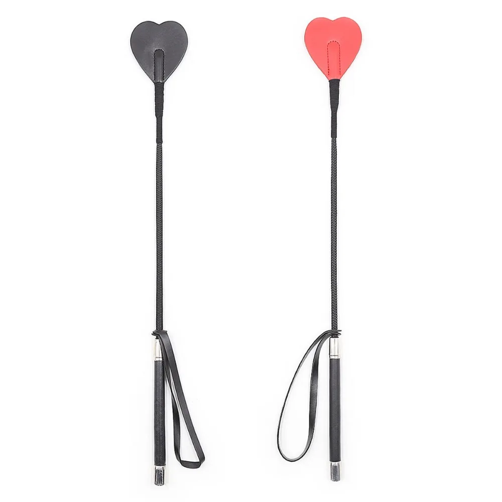 

NEW Pu Leather Whip Horse Harness Slave Spanking Lash Fetish Flogger BDSM Handle Whips Heart Adult Sex Product For Couples Women