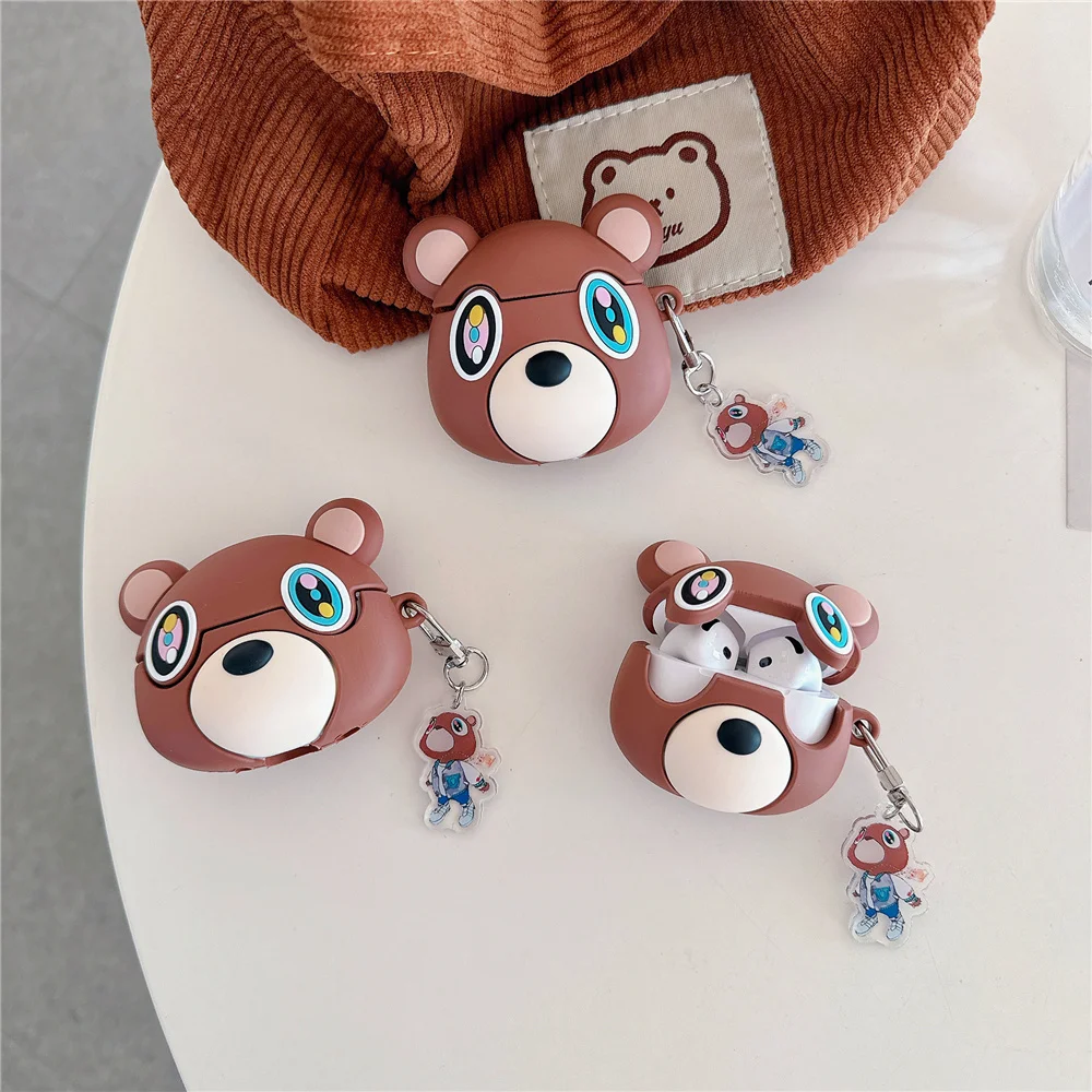 Bear Boy Earphone Case for Airpods 4 2024 Protect Cover for Apple Airpods pro 3 2 Generation Creative Anime Bag Decorate Gift