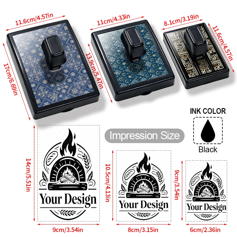 Personalized Large Size Self Inking Rubber Stamp logo Slogan for Handmade Halloween Craft Marking & Decor