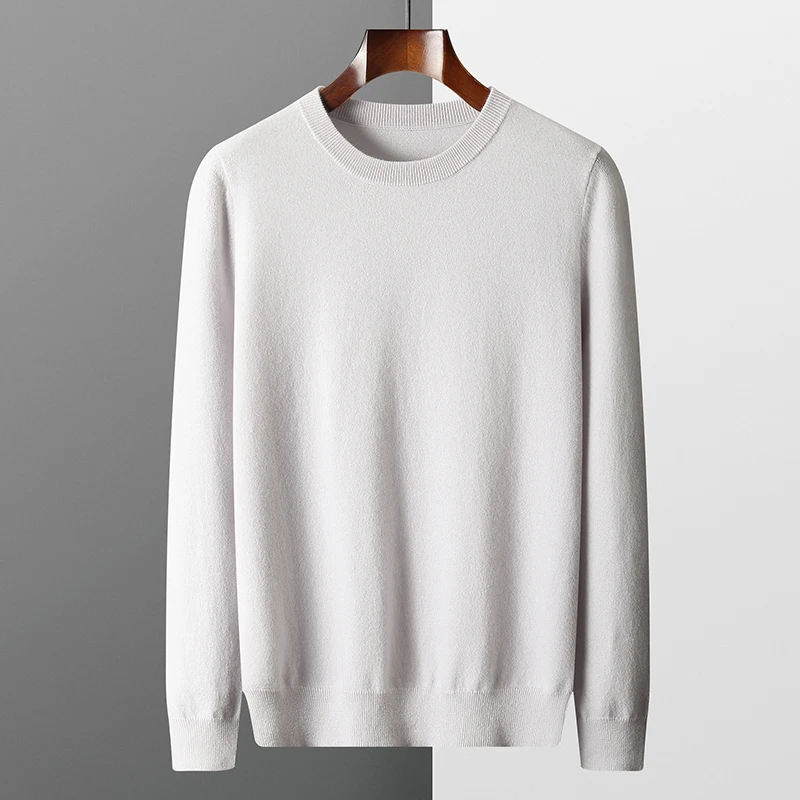 

2024 autumn and winter new 35 cashmere men's cashmere sweater, round neck, casual, warm, fashionable, cashmere sweater