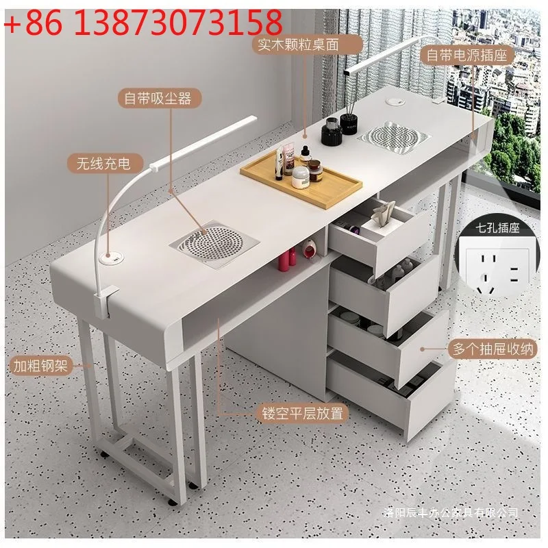 Light luxury multi-functional Internet celebrity manicure table Cream style manicure table and chair set Economical single