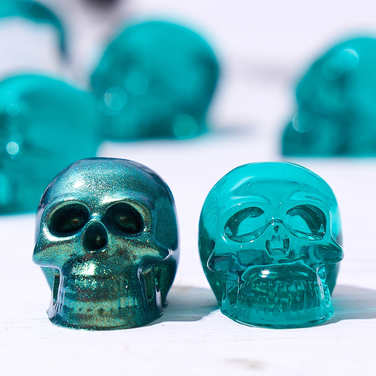 Halloween Ornament Mini Skull Silicone Candle Mold DIY Plaster Epoxy Resin Necklace Bracelet Keychain Jewelry Craft Molds view 4