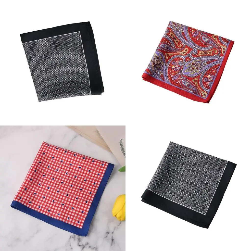 

39BD Men's Pocket Handkerchief Vintage Styles Hankies Soft Fabric Handkerchief