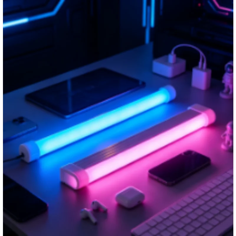 Studio Light RGB Video Handheld Wand Portable USB Rechargeable with Remote Adjustable Color for Content Creator Live Streaming