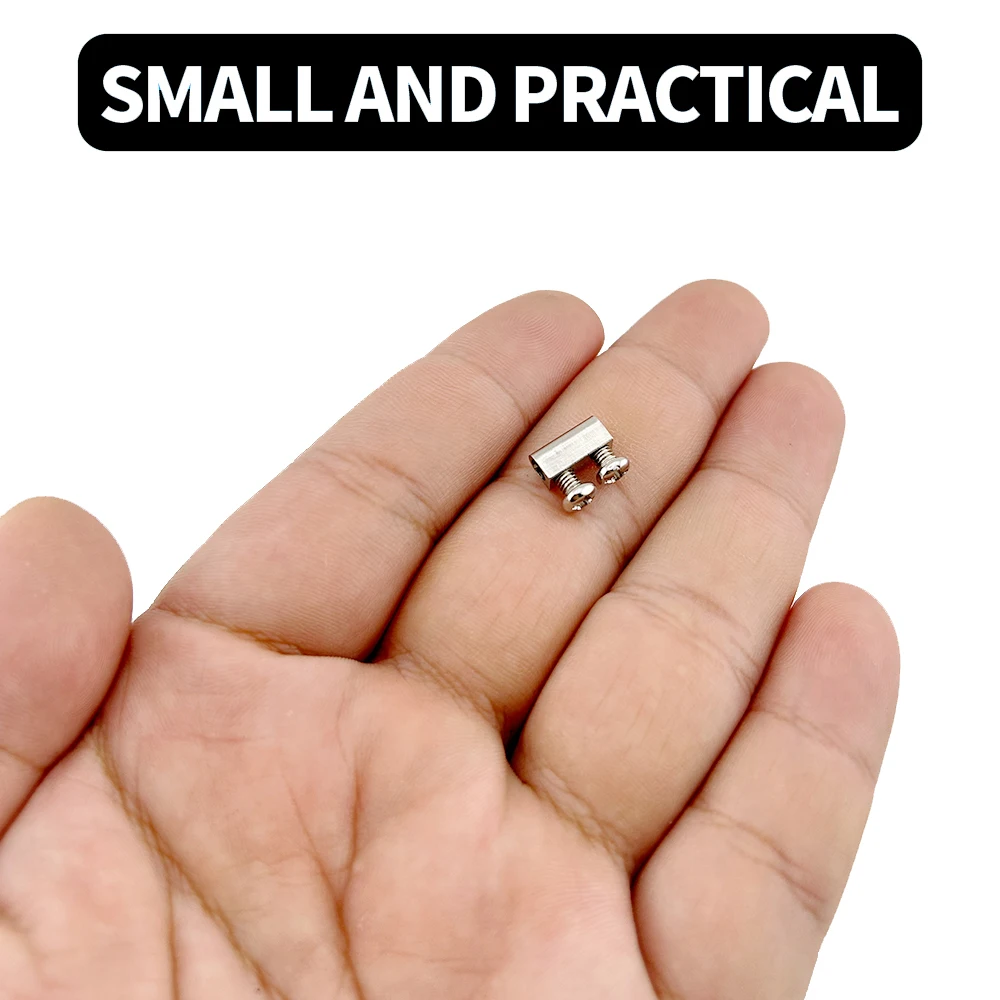 10-100pcs 1-1.5mm Adjustable Stainless Steel Wire Rope Clamp Cable Clip for Hanging Fastening Hardware Accessories in Products