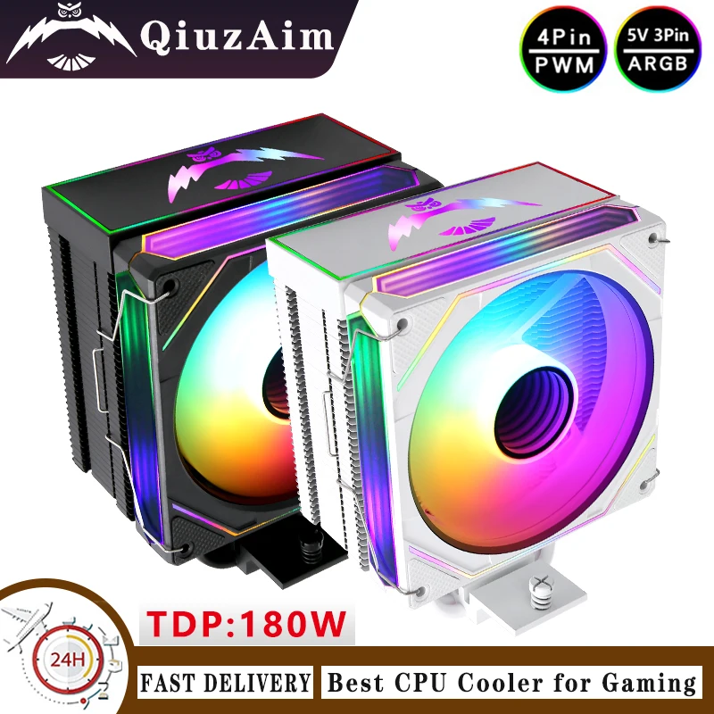 

Компьютерные детали Охлаждающий вентилятор процессора 120 мм RGB 4 Радиатор с воздушным охлаждением, совместимый с X79 X99 AM4 AM5 2011 2066 115x 1200 1700 18xx