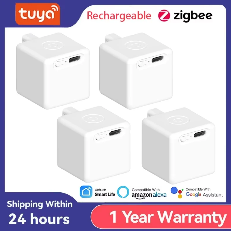 Tuya Smart Touch Finger Robot ZigBee 3.0 Заряжаемый переключатель Кнопка Толкатель Бот Дистанционное управление Поддержка приложения Alexa Google Home Alice