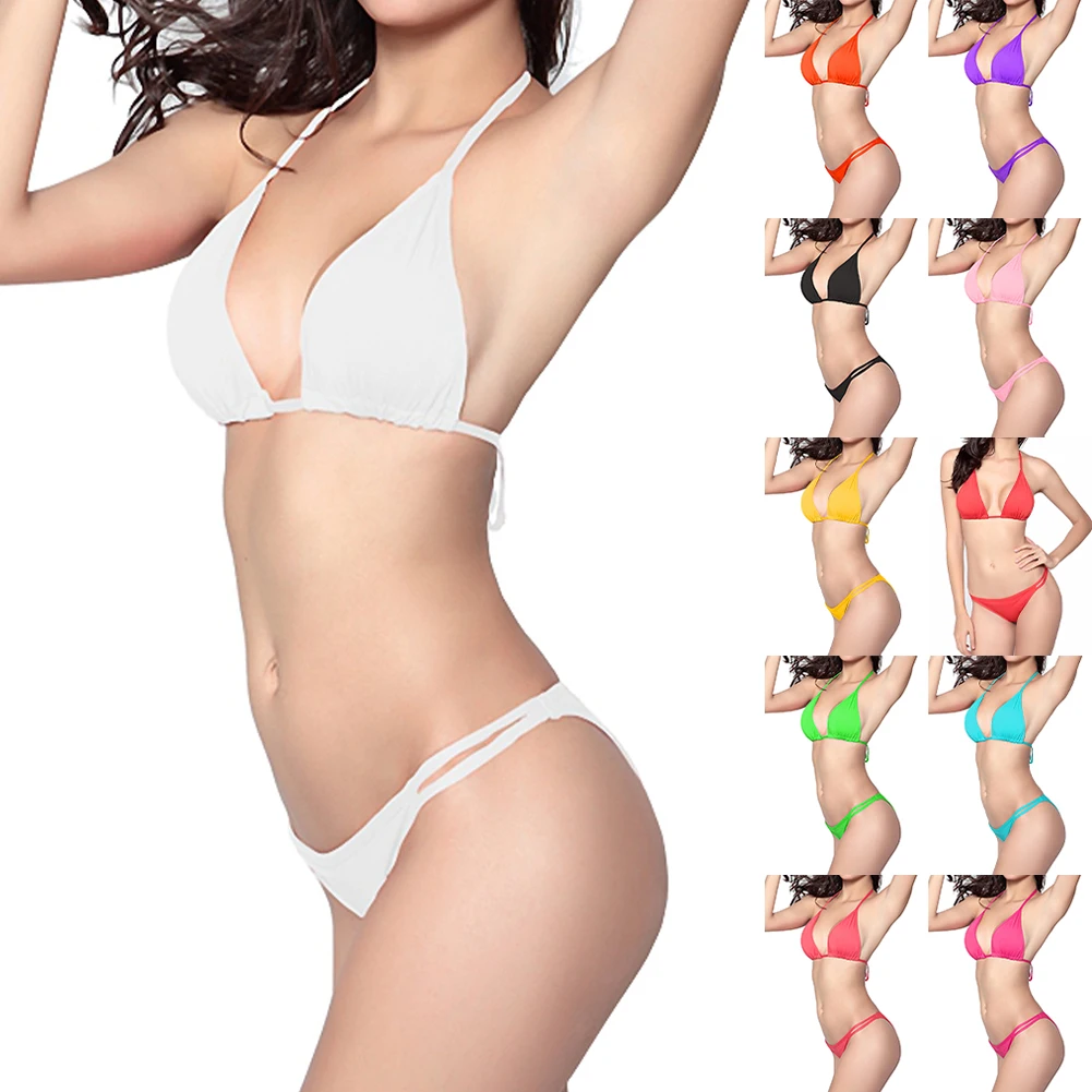 Beachwear Halter Beachwear Sexy Swimwear 90 Polyester 10 Spandex Breathable Material Comfortable Fit Fashionable Design
