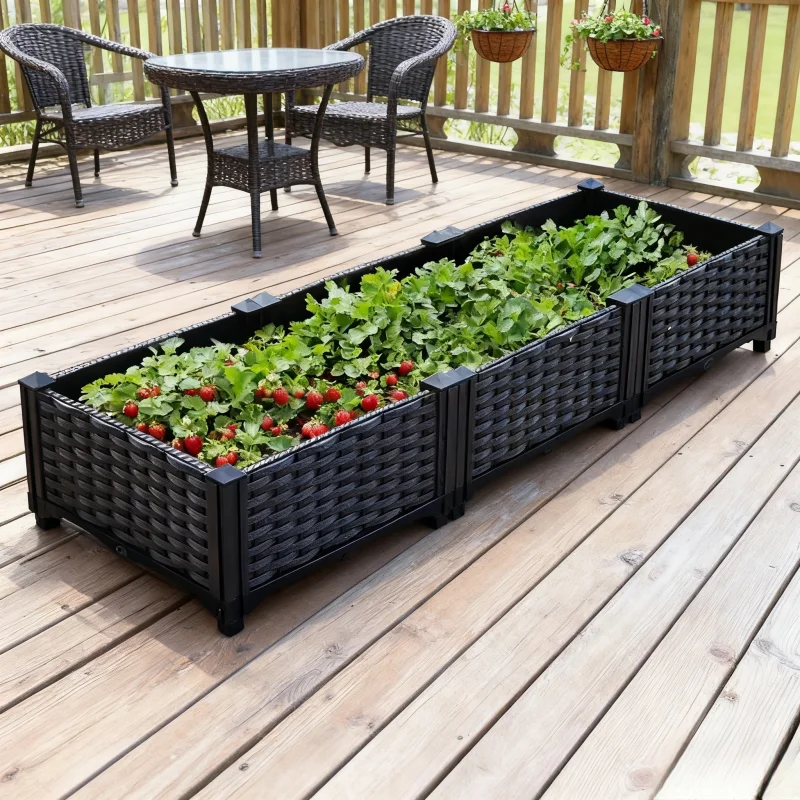 Balcony Vegetable Planting Pots Thickened Planting Boxes Rooftop Outdoor Rectangular Flower Boxes Indoor Flower Pots New