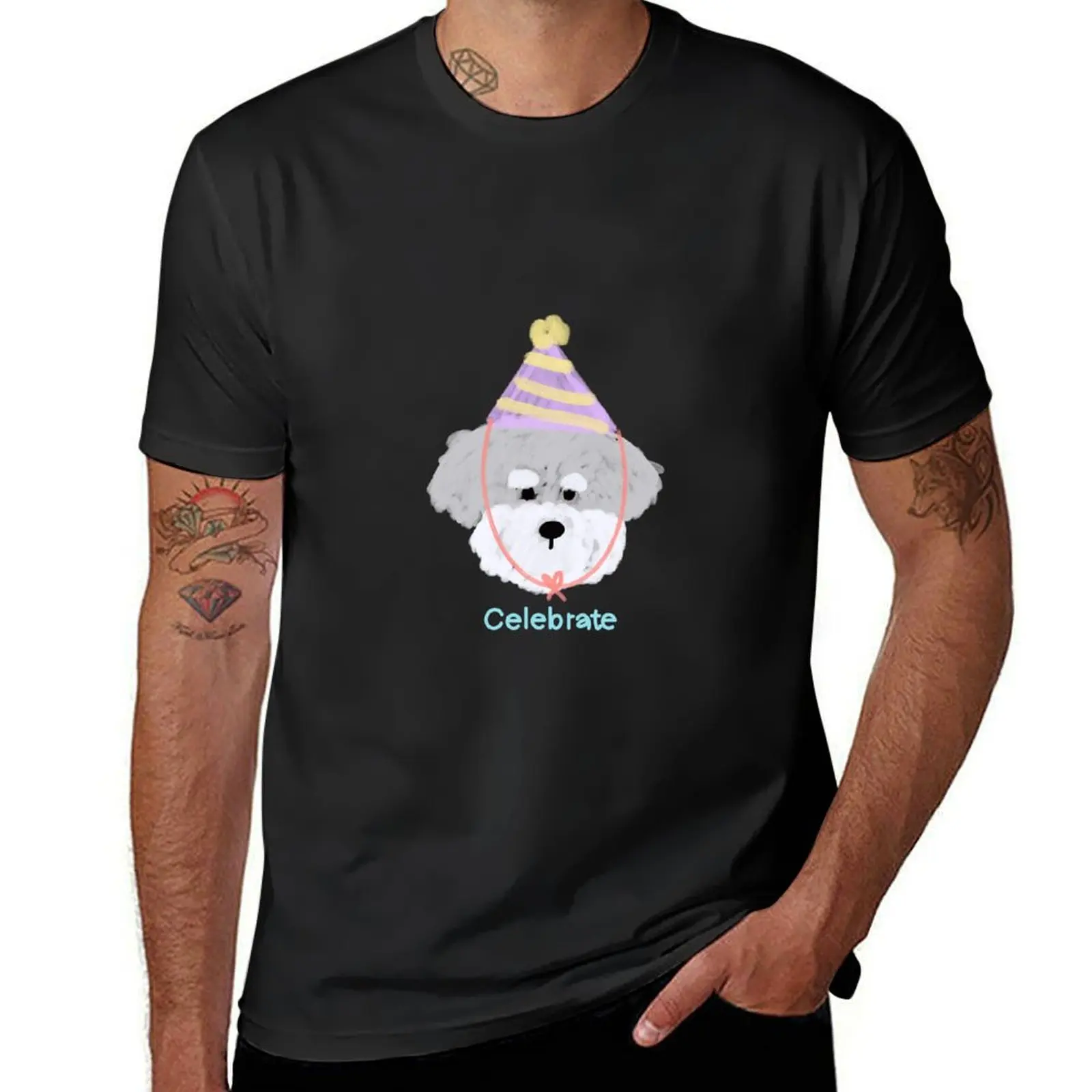 Dog birthday T-shirt kawaii clothes oversized mens graphic t-shirts funny