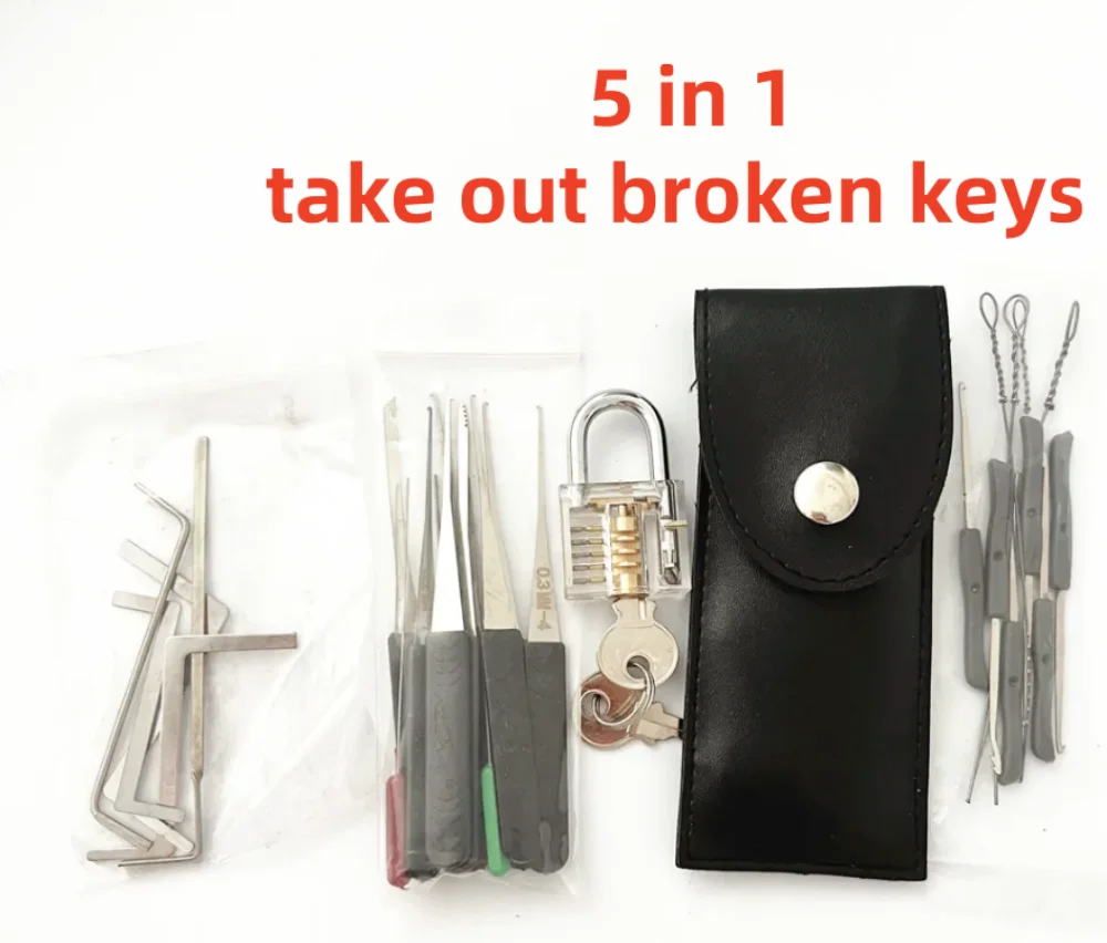 

Полный набор экстракторов сломанных ключей с прозрачными замками для слесарных начинающих