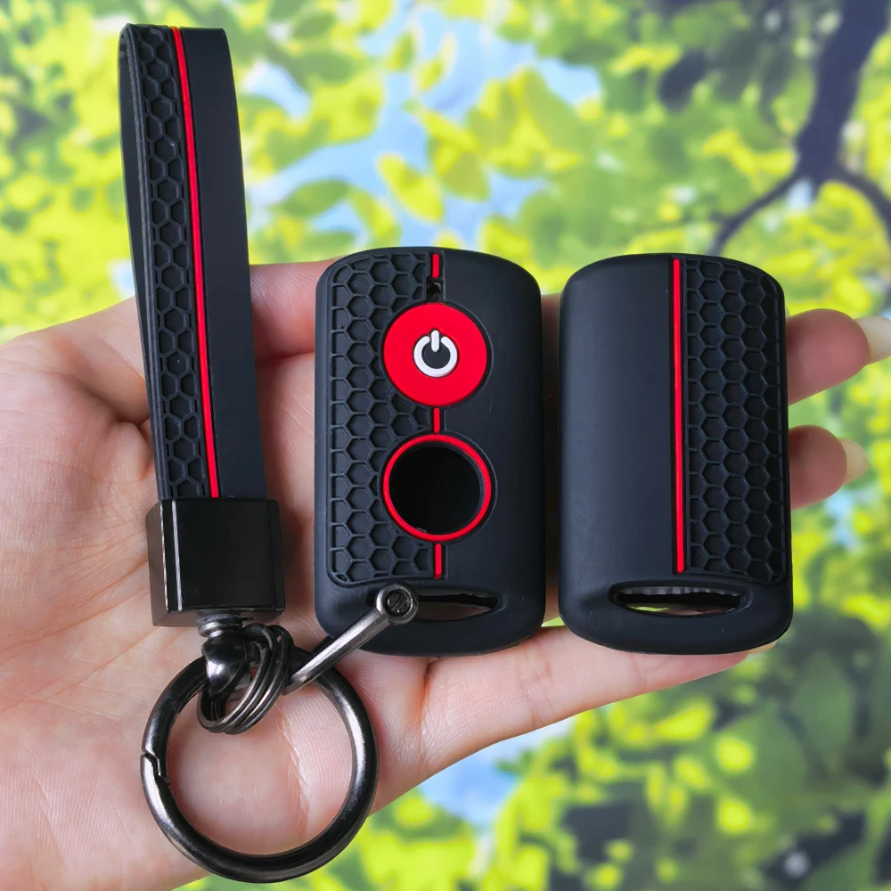 Dust‑Shield Silicone Fob Cover With Keychain For Yamaha Nmax 2021 2022 NVX NVX155 XMAX XMAX300 QBIX AEROX JAUNS