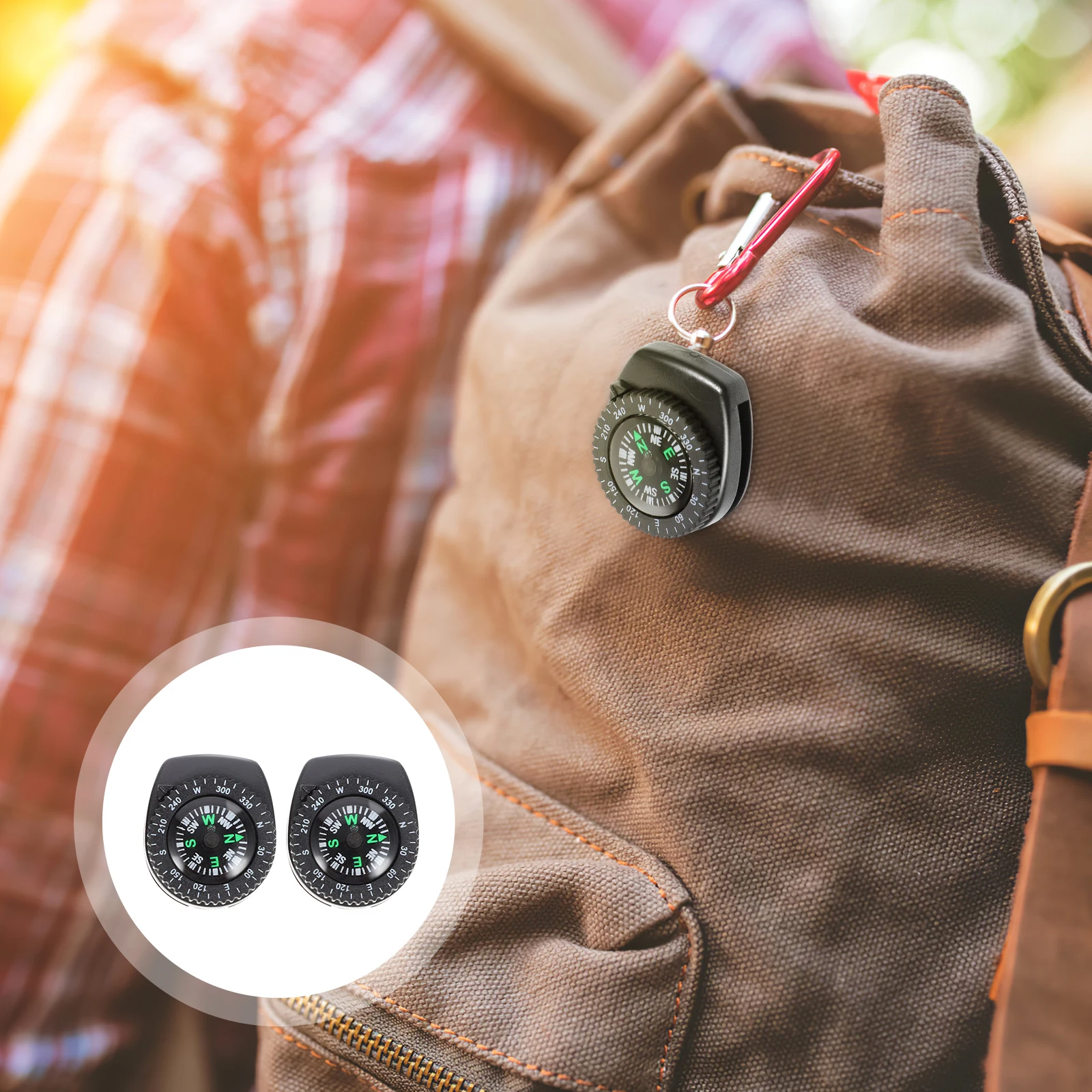 

2 pcs Compass Watch Portable Camping Outdoor Thermometer Pocket Wrist Child Fishing Hiking Hunting Gadgets Tourist