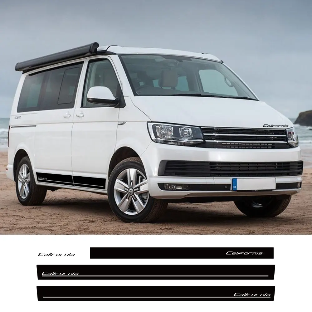 

4PCS Car Stickers For Volkswagen VW Transporter T5 T6 California Side Rear Door Line Camper Van Graphics Vinyl Decal Accessories