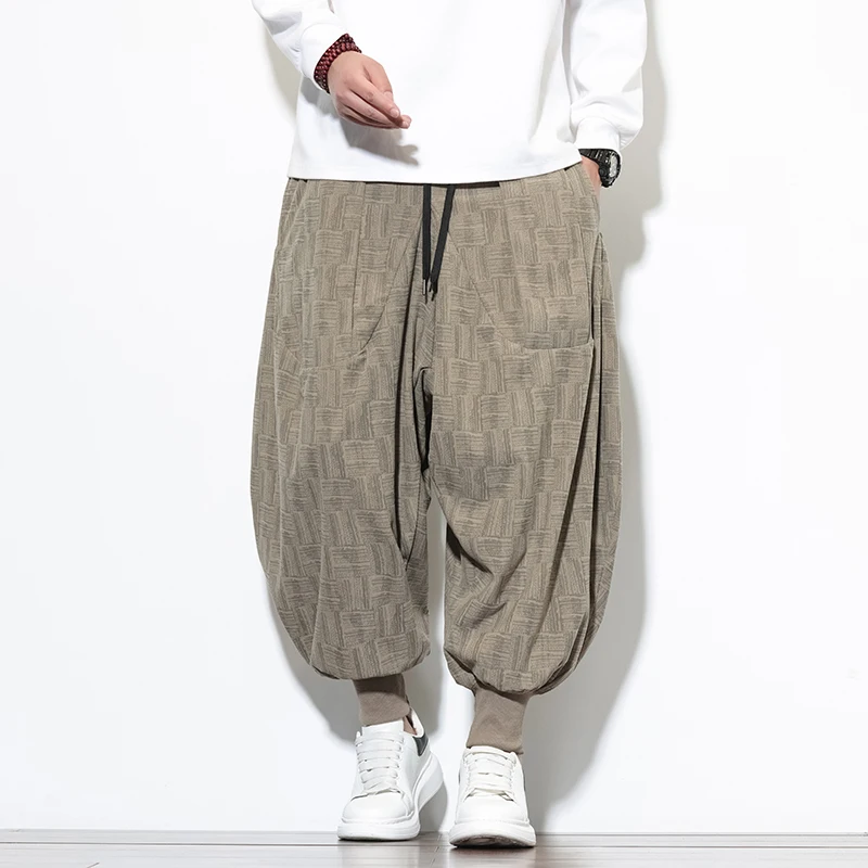 

2025 Autumn Men Plaid Corduroy Pants Men Jogger Vintage Lantern Pants Y2K High Street Trousers Korean Loose Casual Sweatpants