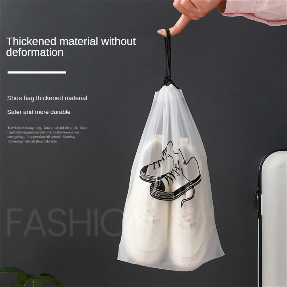 Shoe Bag Household Convenient Water Proof Carry Foldable Frosted Daily Tidy Dust-proof Capacity Travel Port Drawstring